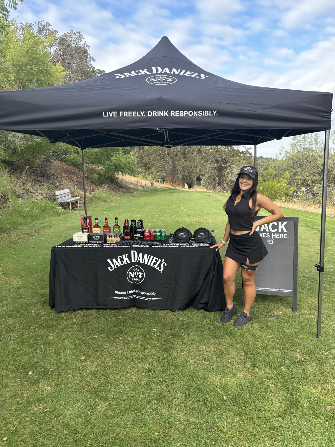 Leila Ruiz at a Jack Daniel's promotional setup